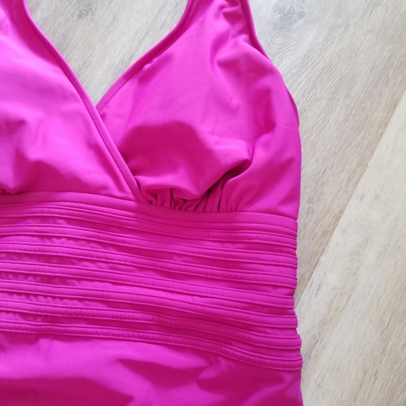 NWT Aqua Green Purple Pink One Piece Swimsuit Size 16 - Picture 4 of 9